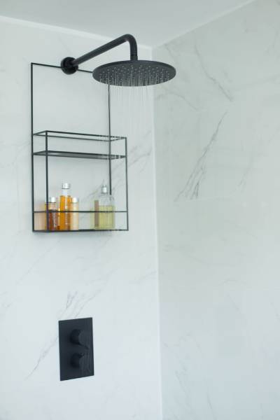 Switch to a hanging mesh shower caddy