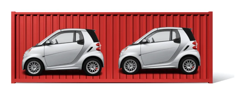2 Smart Fortwo Cars in a container 20ft