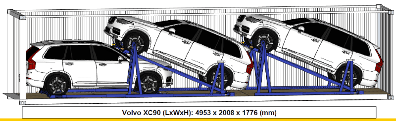 Volvo XC90 3 in 40ft High Cube