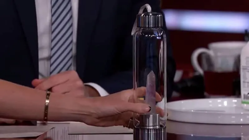 Gwyneth Paltrow loves to drink water from her reusable crystal water bottle. 