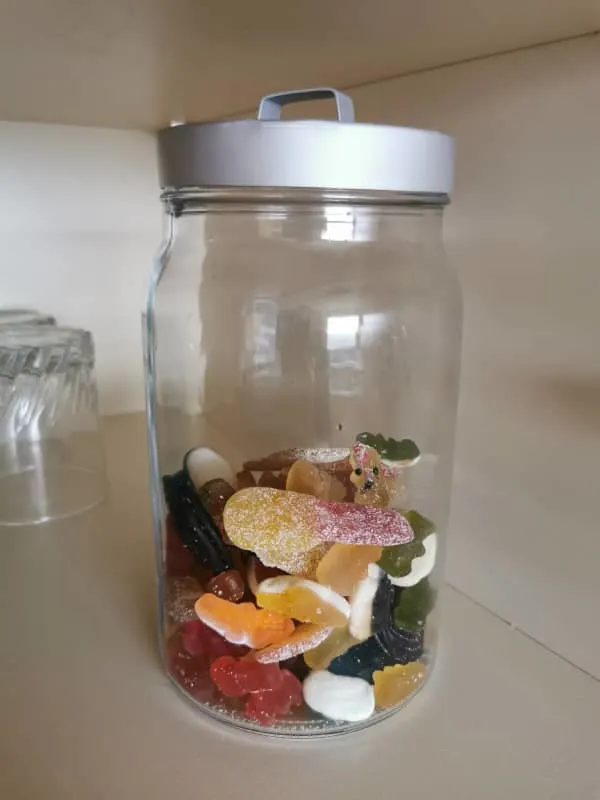 Glass jars for candies