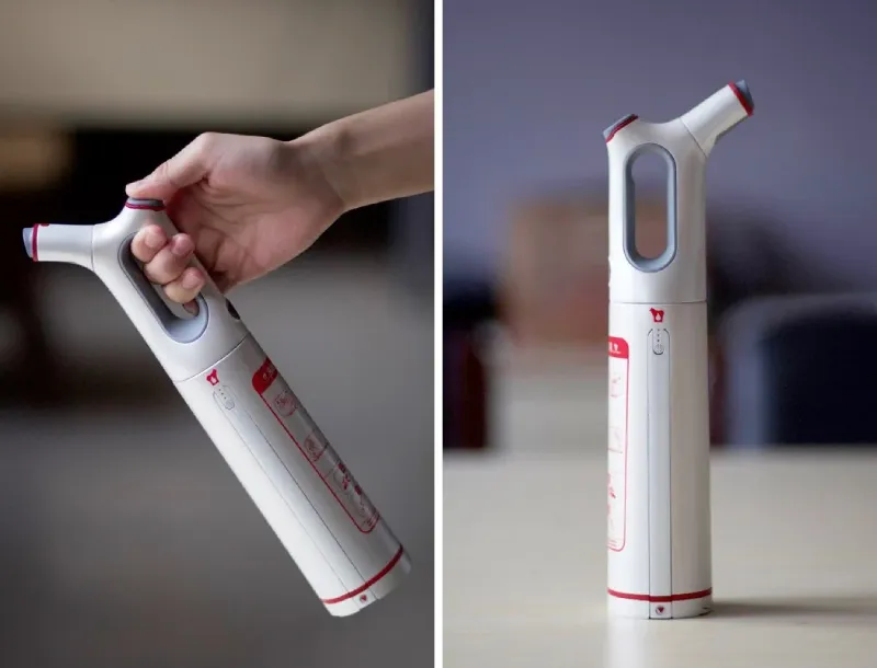 Futuristic fire extinguisher