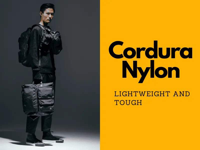 Cordura nylon: lightweight and tough. Soft-sided material for luggage.