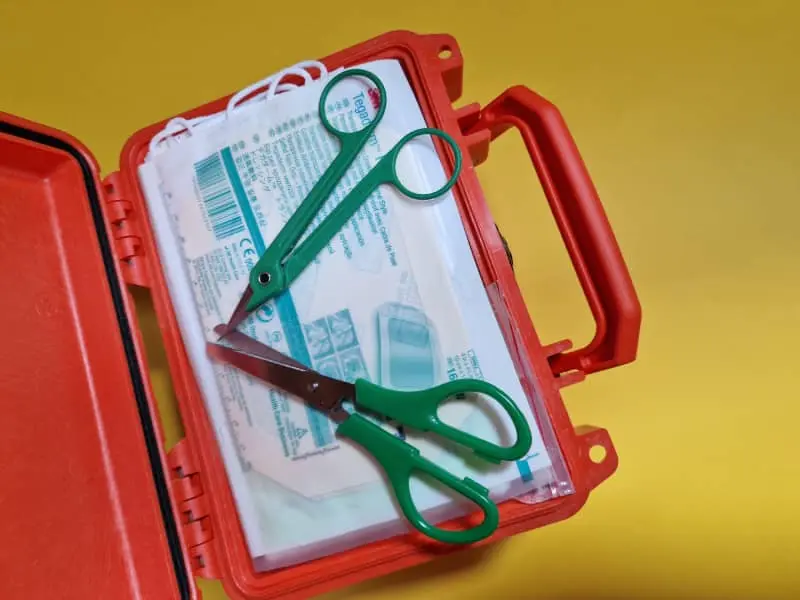 Scissors you can carry in your first-aid kit.